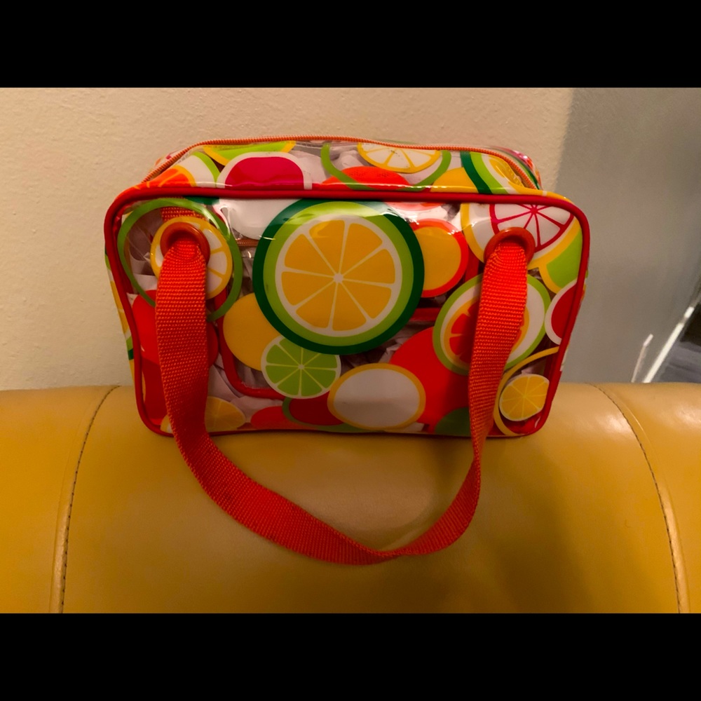 Handbag- See through -citrus motif- New-